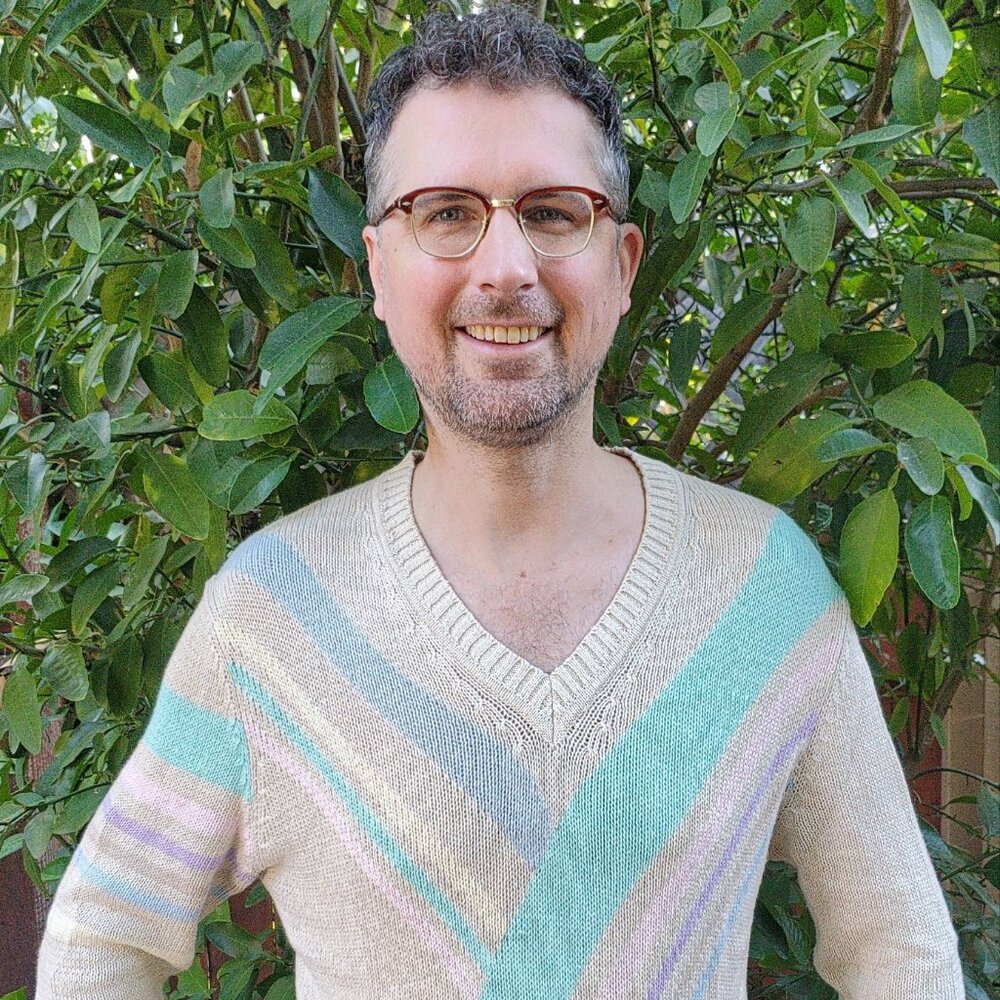 1980s Vintage retro v-neck knit sweater by Stanley Blacker pastel
